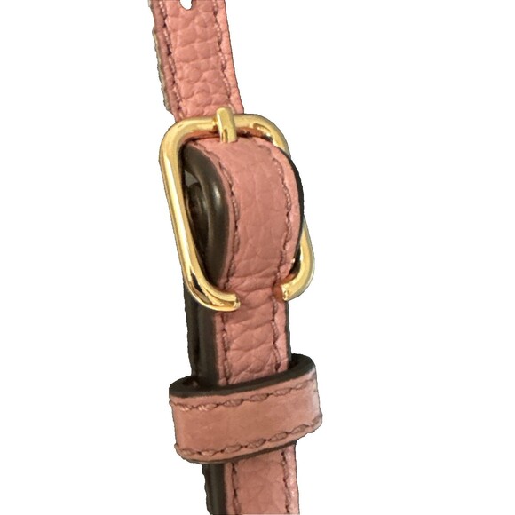 Tory Burch Thea Foldover Crossbody Pebbled Leather Pink Magnolia Bag Clutch - Picture 13 of 14